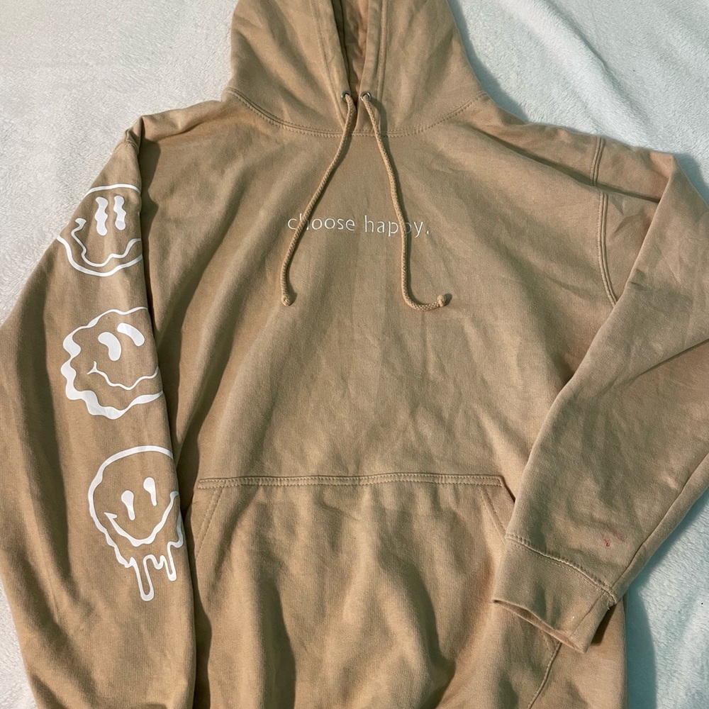 Graphic hoodie custom smiley face medium